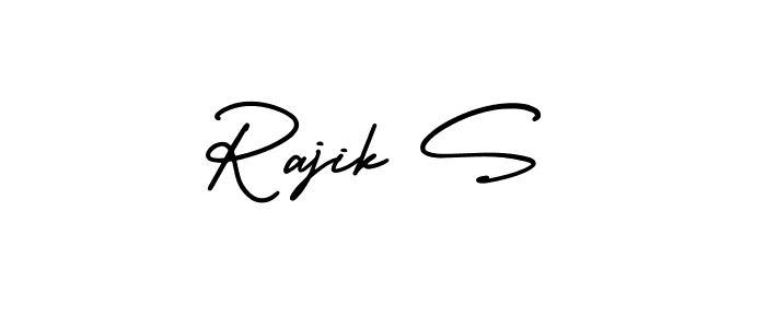 AmerikaSignatureDemo-Regular is a professional signature style that is perfect for those who want to add a touch of class to their signature. It is also a great choice for those who want to make their signature more unique. Get Rajik S name to fancy signature for free. Rajik S signature style 3 images and pictures png