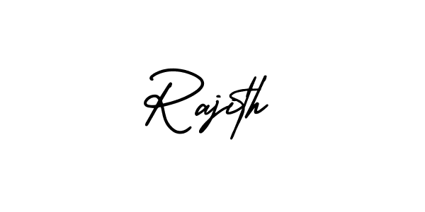 The best way (AmerikaSignatureDemo-Regular) to make a short signature is to pick only two or three words in your name. The name Rajith include a total of six letters. For converting this name. Rajith signature style 3 images and pictures png