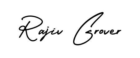 The AmerikaSignatureDemo-Regular typeface gives name Rajiv Grover a refined look. Suitable for certificates, diplomas, and official verification. Rajiv Grover signature style 3 images and pictures png