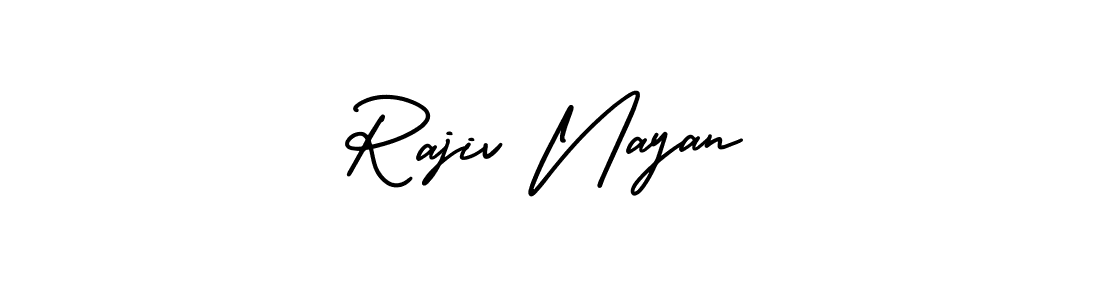 How to make Rajiv Nayan name signature. Use AmerikaSignatureDemo-Regular style for creating short signs online. This is the latest handwritten sign. Rajiv Nayan signature style 3 images and pictures png