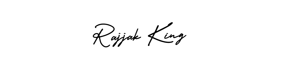 How to make Rajjak King name signature. Use AmerikaSignatureDemo-Regular style for creating short signs online. This is the latest handwritten sign. Rajjak King signature style 3 images and pictures png