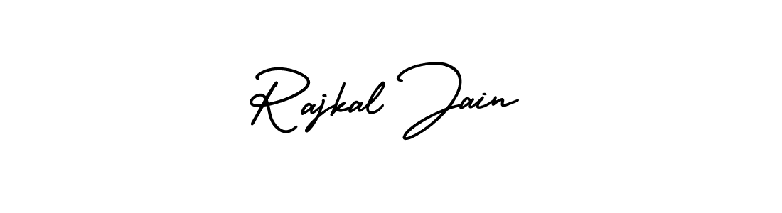 The best way (AmerikaSignatureDemo-Regular) to make a short signature is to pick only two or three words in your name. The name Rajkal Jain include a total of six letters. For converting this name. Rajkal Jain signature style 3 images and pictures png