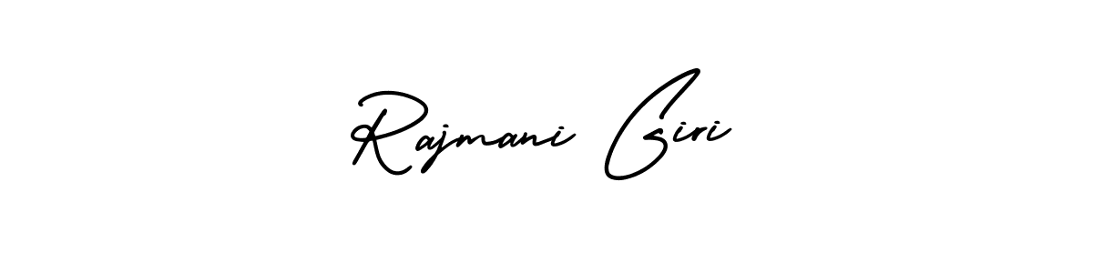 The best way (AmerikaSignatureDemo-Regular) to make a short signature is to pick only two or three words in your name. The name Rajmani Giri include a total of six letters. For converting this name. Rajmani Giri signature style 3 images and pictures png