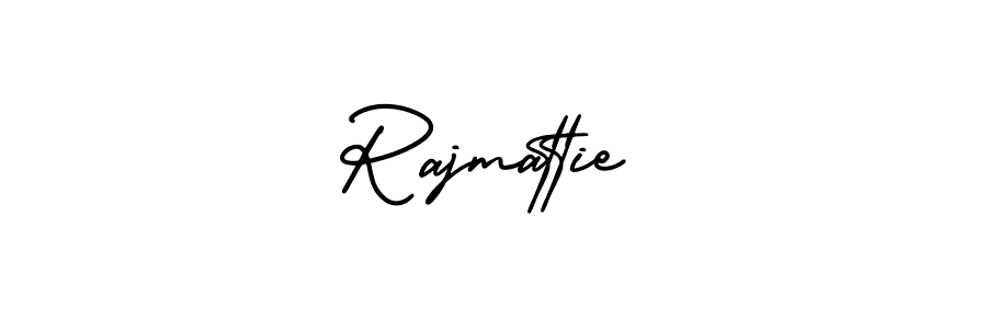 How to make Rajmattie name signature. Use AmerikaSignatureDemo-Regular style for creating short signs online. This is the latest handwritten sign. Rajmattie signature style 3 images and pictures png