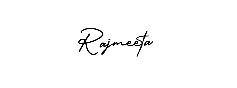 How to make Rajmeeta name signature. Use AmerikaSignatureDemo-Regular style for creating short signs online. This is the latest handwritten sign. Rajmeeta signature style 3 images and pictures png