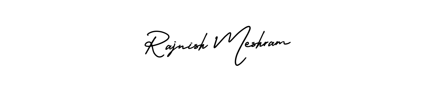 Rajnish Meshram stylish signature style. Best Handwritten Sign (AmerikaSignatureDemo-Regular) for my name. Handwritten Signature Collection Ideas for my name Rajnish Meshram. Rajnish Meshram signature style 3 images and pictures png