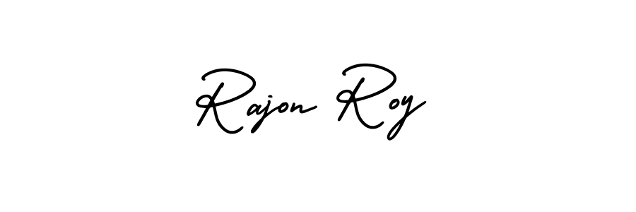 Similarly AmerikaSignatureDemo-Regular is the best handwritten signature design. Signature creator online .You can use it as an online autograph creator for name Rajon Roy. Rajon Roy signature style 3 images and pictures png