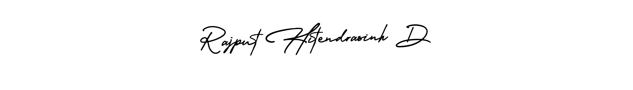 The best way (AmerikaSignatureDemo-Regular) to make a short signature is to pick only two or three words in your name. The name Rajput Hitendrasinh D include a total of six letters. For converting this name. Rajput Hitendrasinh D signature style 3 images and pictures png