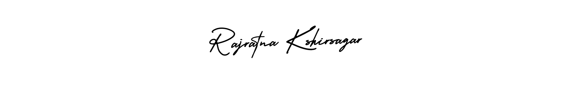 You should practise on your own different ways (AmerikaSignatureDemo-Regular) to write your name (Rajratna Kshirsagar) in signature. don't let someone else do it for you. Rajratna Kshirsagar signature style 3 images and pictures png