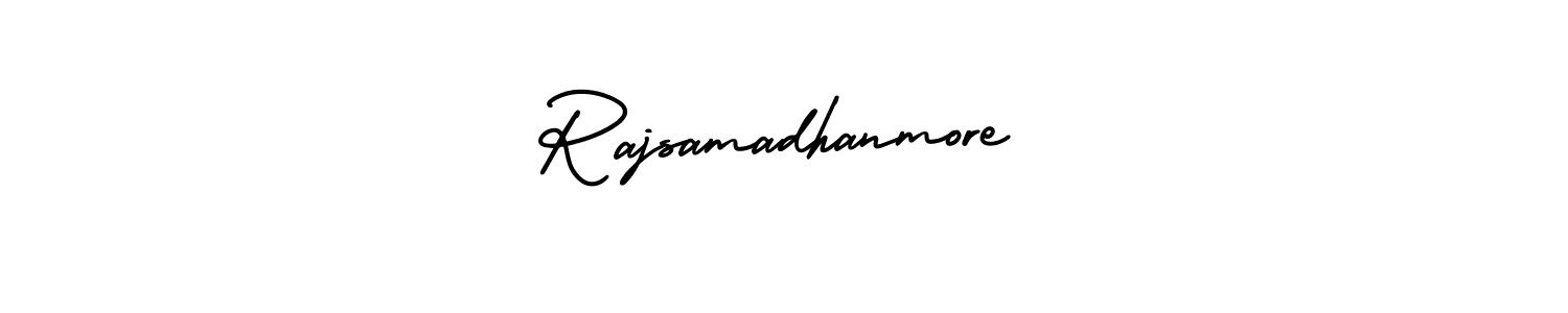 Similarly AmerikaSignatureDemo-Regular is the best handwritten signature design. Signature creator online .You can use it as an online autograph creator for name Rajsamadhanmore. Rajsamadhanmore signature style 3 images and pictures png