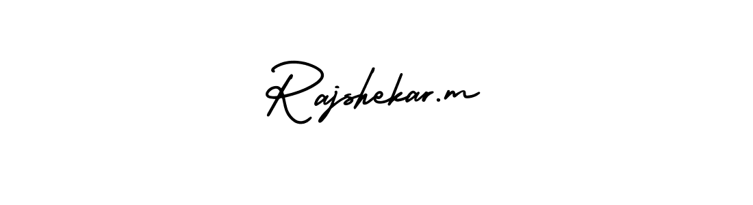 How to make Rajshekar.m name signature. Use AmerikaSignatureDemo-Regular style for creating short signs online. This is the latest handwritten sign. Rajshekar.m signature style 3 images and pictures png