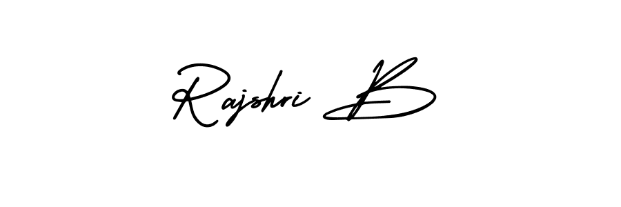 The best way (AmerikaSignatureDemo-Regular) to make a short signature is to pick only two or three words in your name. The name Rajshri B include a total of six letters. For converting this name. Rajshri B signature style 3 images and pictures png