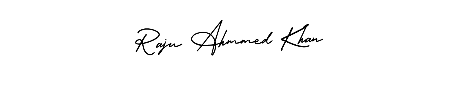 Use a signature maker to create a handwritten signature online. With this signature software, you can design (AmerikaSignatureDemo-Regular) your own signature for name Raju Ahmmed Khan. Raju Ahmmed Khan signature style 3 images and pictures png