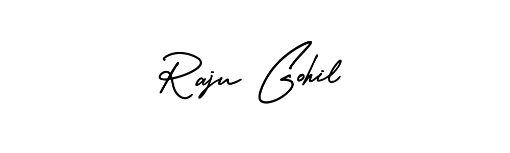 Check out images of Autograph of Raju Gohil name. Actor Raju Gohil Signature Style. AmerikaSignatureDemo-Regular is a professional sign style online. Raju Gohil signature style 3 images and pictures png