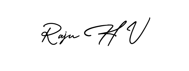 It looks lik you need a new signature style for name Raju H V. Design unique handwritten (AmerikaSignatureDemo-Regular) signature with our free signature maker in just a few clicks. Raju H V signature style 3 images and pictures png