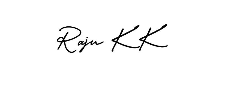 Use a signature maker to create a handwritten signature online. With this signature software, you can design (AmerikaSignatureDemo-Regular) your own signature for name Raju K K. Raju K K signature style 3 images and pictures png