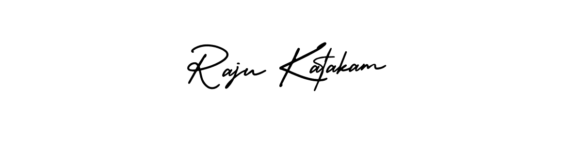 This is the best signature style for the Raju Katakam name. Also you like these signature font (AmerikaSignatureDemo-Regular). Mix name signature. Raju Katakam signature style 3 images and pictures png