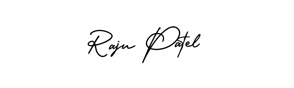 This is the best signature style for the Raju Patel name. Also you like these signature font (AmerikaSignatureDemo-Regular). Mix name signature. Raju Patel signature style 3 images and pictures png