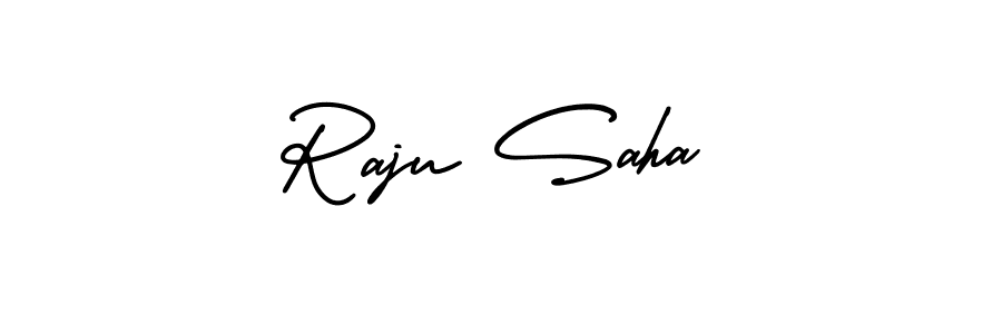 How to make Raju Saha name signature. Use AmerikaSignatureDemo-Regular style for creating short signs online. This is the latest handwritten sign. Raju Saha signature style 3 images and pictures png