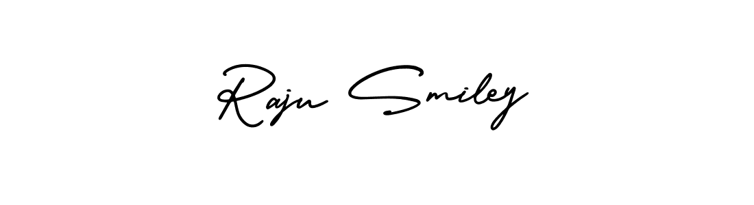 The best way (AmerikaSignatureDemo-Regular) to make a short signature is to pick only two or three words in your name. The name Raju Smiley include a total of six letters. For converting this name. Raju Smiley signature style 3 images and pictures png