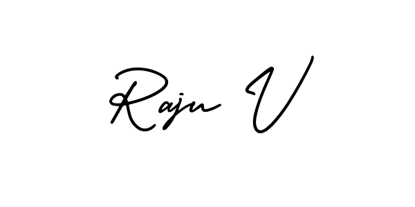 Also we have Raju V name is the best signature style. Create professional handwritten signature collection using AmerikaSignatureDemo-Regular autograph style. Raju V signature style 3 images and pictures png