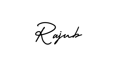 How to make Rajub name signature. Use AmerikaSignatureDemo-Regular style for creating short signs online. This is the latest handwritten sign. Rajub signature style 3 images and pictures png