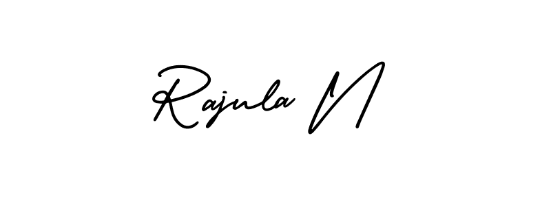 It looks lik you need a new signature style for name Rajula N. Design unique handwritten (AmerikaSignatureDemo-Regular) signature with our free signature maker in just a few clicks. Rajula N signature style 3 images and pictures png