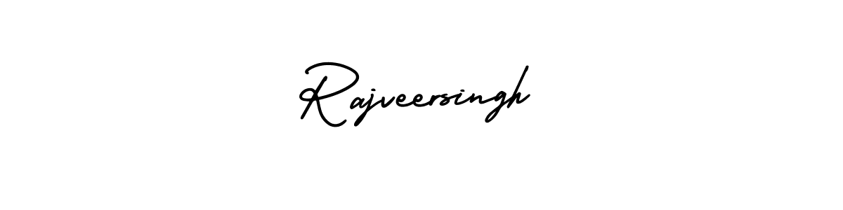 You should practise on your own different ways (AmerikaSignatureDemo-Regular) to write your name (Rajveersingh) in signature. don't let someone else do it for you. Rajveersingh signature style 3 images and pictures png