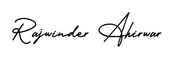 The AmerikaSignatureDemo-Regular signature style provides a bold statement for name Rajwinder Ahirwar. Designed for business owners, executives, and leaders. Rajwinder Ahirwar signature style 3 images and pictures png
