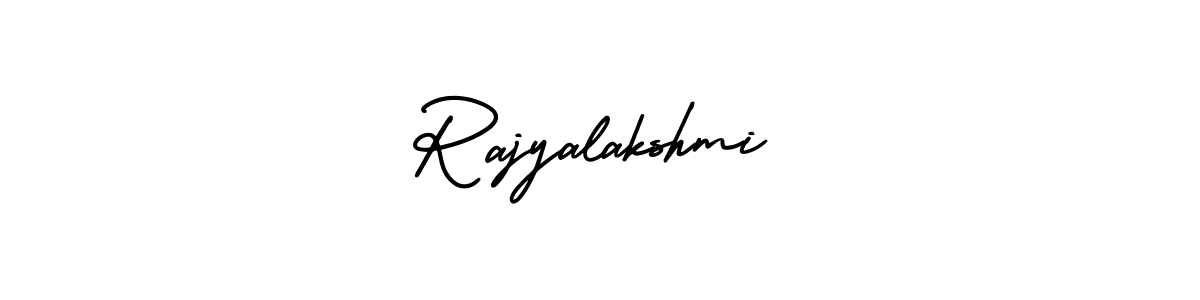 You should practise on your own different ways (AmerikaSignatureDemo-Regular) to write your name (Rajyalakshmi) in signature. don't let someone else do it for you. Rajyalakshmi signature style 3 images and pictures png