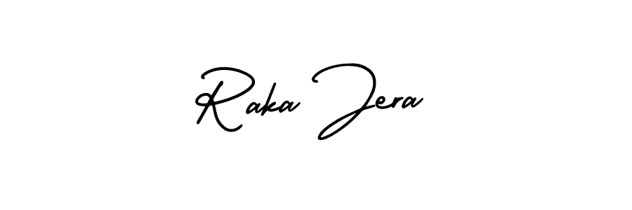 How to make Raka Jera name signature. Use AmerikaSignatureDemo-Regular style for creating short signs online. This is the latest handwritten sign. Raka Jera signature style 3 images and pictures png