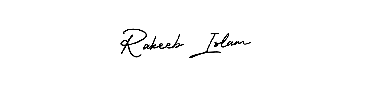 This is the best signature style for the Rakeeb Islam name. Also you like these signature font (AmerikaSignatureDemo-Regular). Mix name signature. Rakeeb Islam signature style 3 images and pictures png