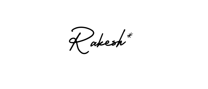 Use a signature maker to create a handwritten signature online. With this signature software, you can design (AmerikaSignatureDemo-Regular) your own signature for name Rakesh*. Rakesh* signature style 3 images and pictures png