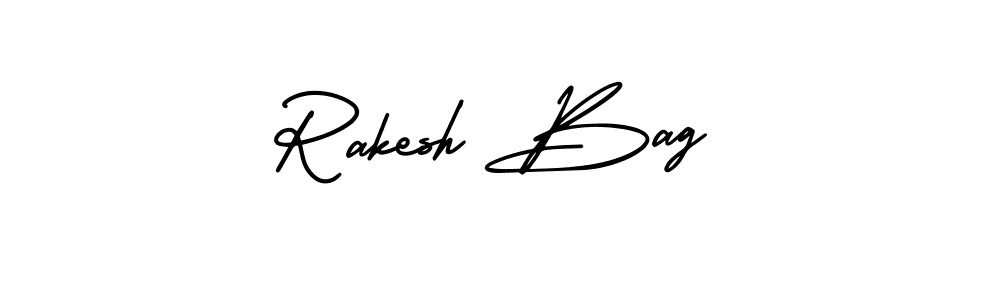 The best way (AmerikaSignatureDemo-Regular) to make a short signature is to pick only two or three words in your name. The name Rakesh Bag include a total of six letters. For converting this name. Rakesh Bag signature style 3 images and pictures png