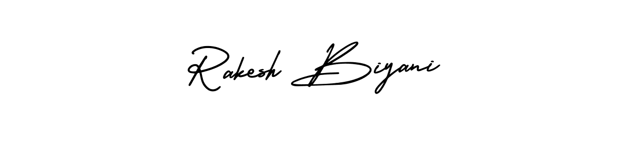 Rakesh Biyani stylish signature style. Best Handwritten Sign (AmerikaSignatureDemo-Regular) for my name. Handwritten Signature Collection Ideas for my name Rakesh Biyani. Rakesh Biyani signature style 3 images and pictures png