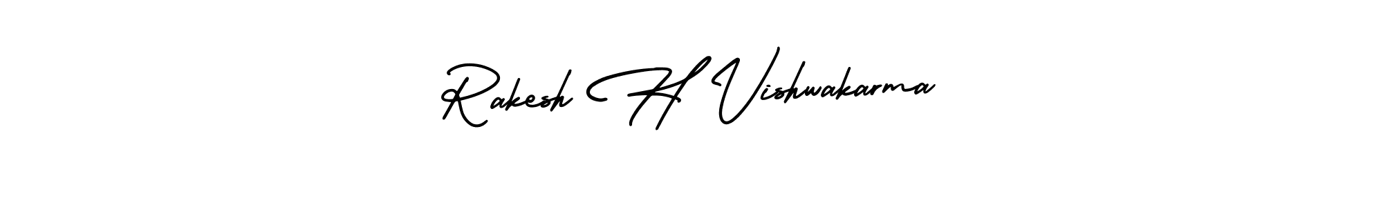 How to make Rakesh H Vishwakarma signature? AmerikaSignatureDemo-Regular is a professional autograph style. Create handwritten signature for Rakesh H Vishwakarma name. Rakesh H Vishwakarma signature style 3 images and pictures png