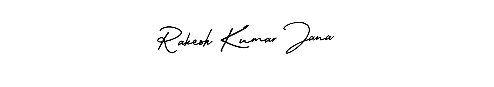 You should practise on your own different ways (AmerikaSignatureDemo-Regular) to write your name (Rakesh Kumar Jana) in signature. don't let someone else do it for you. Rakesh Kumar Jana signature style 3 images and pictures png
