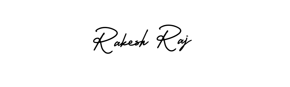 The best way (AmerikaSignatureDemo-Regular) to make a short signature is to pick only two or three words in your name. The name Rakesh Raj include a total of six letters. For converting this name. Rakesh Raj signature style 3 images and pictures png