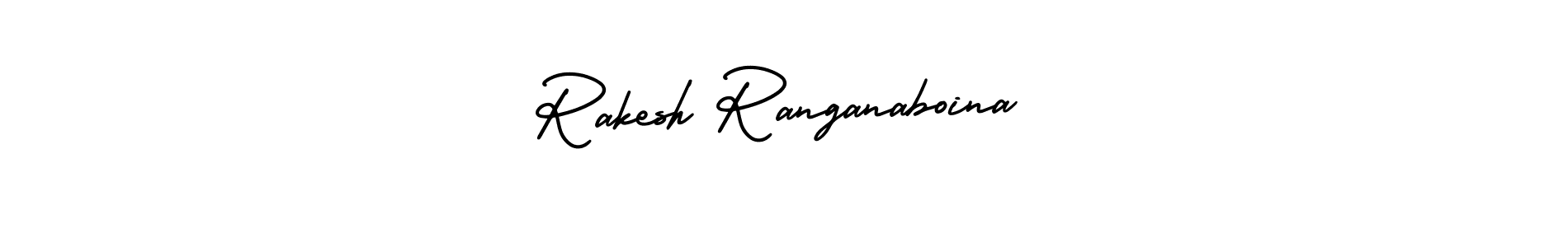 AmerikaSignatureDemo-Regular is a professional signature style that is perfect for those who want to add a touch of class to their signature. It is also a great choice for those who want to make their signature more unique. Get Rakesh Ranganaboina name to fancy signature for free. Rakesh Ranganaboina signature style 3 images and pictures png