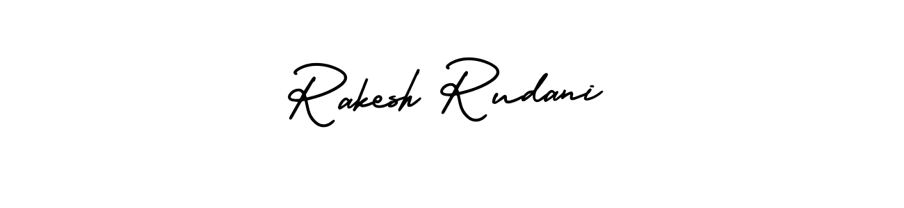 The best way (AmerikaSignatureDemo-Regular) to make a short signature is to pick only two or three words in your name. The name Rakesh Rudani include a total of six letters. For converting this name. Rakesh Rudani signature style 3 images and pictures png