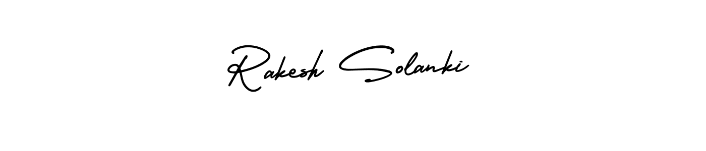 How to make Rakesh Solanki name signature. Use AmerikaSignatureDemo-Regular style for creating short signs online. This is the latest handwritten sign. Rakesh Solanki signature style 3 images and pictures png