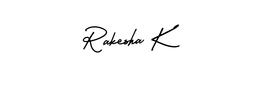 Make a short Rakesha K signature style. Manage your documents anywhere anytime using AmerikaSignatureDemo-Regular. Create and add eSignatures, submit forms, share and send files easily. Rakesha K signature style 3 images and pictures png