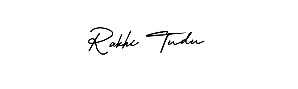 How to make Rakhi Tudu signature? AmerikaSignatureDemo-Regular is a professional autograph style. Create handwritten signature for Rakhi Tudu name. Rakhi Tudu signature style 3 images and pictures png