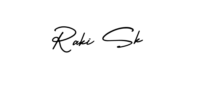 The best way (AmerikaSignatureDemo-Regular) to make a short signature is to pick only two or three words in your name. The name Raki Sk include a total of six letters. For converting this name. Raki Sk signature style 3 images and pictures png