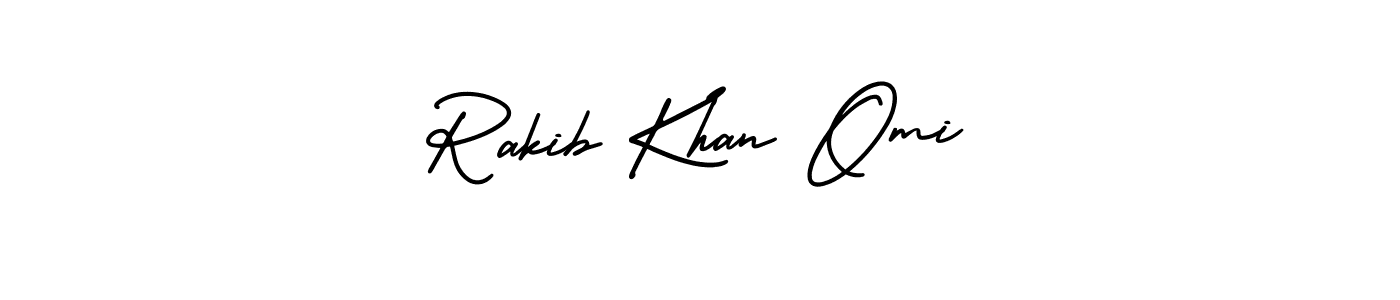 Also You can easily find your signature by using the search form. We will create Rakib Khan Omi name handwritten signature images for you free of cost using AmerikaSignatureDemo-Regular sign style. Rakib Khan Omi signature style 3 images and pictures png