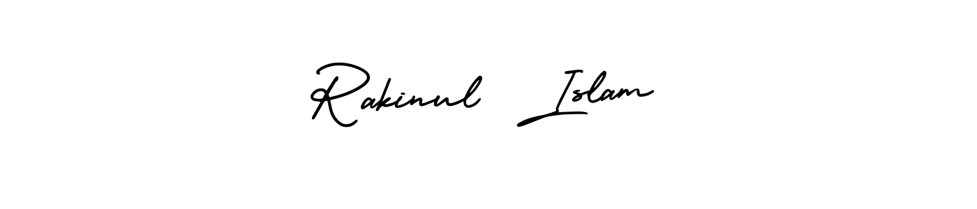 Use a signature maker to create a handwritten signature online. With this signature software, you can design (AmerikaSignatureDemo-Regular) your own signature for name Rakinul  Islam. Rakinul  Islam signature style 3 images and pictures png