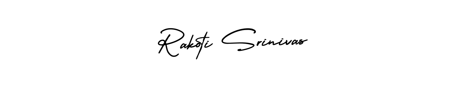 Use a signature maker to create a handwritten signature online. With this signature software, you can design (AmerikaSignatureDemo-Regular) your own signature for name Rakoti Srinivas. Rakoti Srinivas signature style 3 images and pictures png