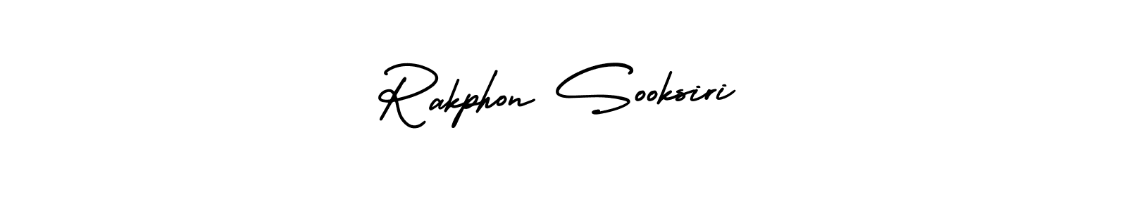 You should practise on your own different ways (AmerikaSignatureDemo-Regular) to write your name (Rakphon Sooksiri) in signature. don't let someone else do it for you. Rakphon Sooksiri signature style 3 images and pictures png