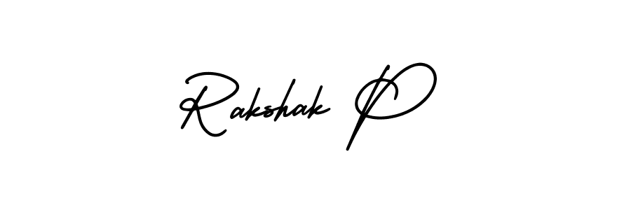 How to make Rakshak P signature? AmerikaSignatureDemo-Regular is a professional autograph style. Create handwritten signature for Rakshak P name. Rakshak P signature style 3 images and pictures png