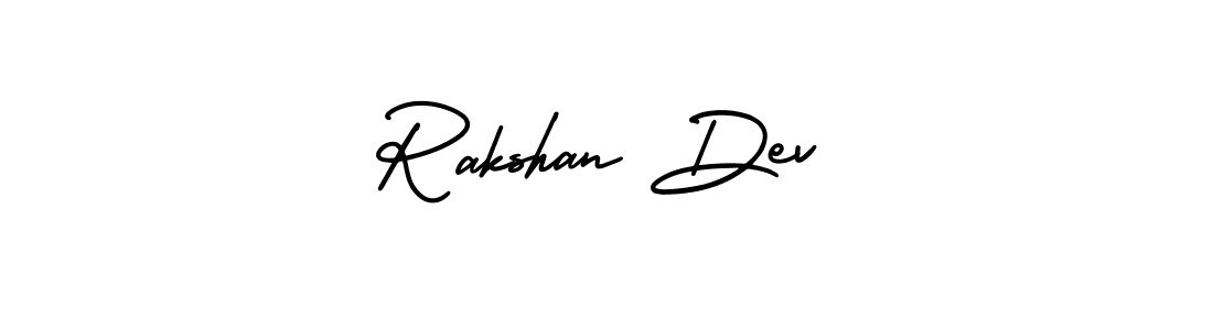 Use a signature maker to create a handwritten signature online. With this signature software, you can design (AmerikaSignatureDemo-Regular) your own signature for name Rakshan Dev. Rakshan Dev signature style 3 images and pictures png